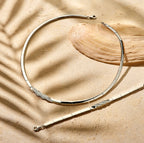 Halskette Zirkonia 7 mm 42 + 3 cm Silber rhodiniert