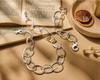 collier 23 mm 48 + 3 cm zilver gerhodineerd