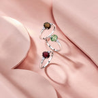ring groen amethist en zirkonia zilver gerhodineerd
