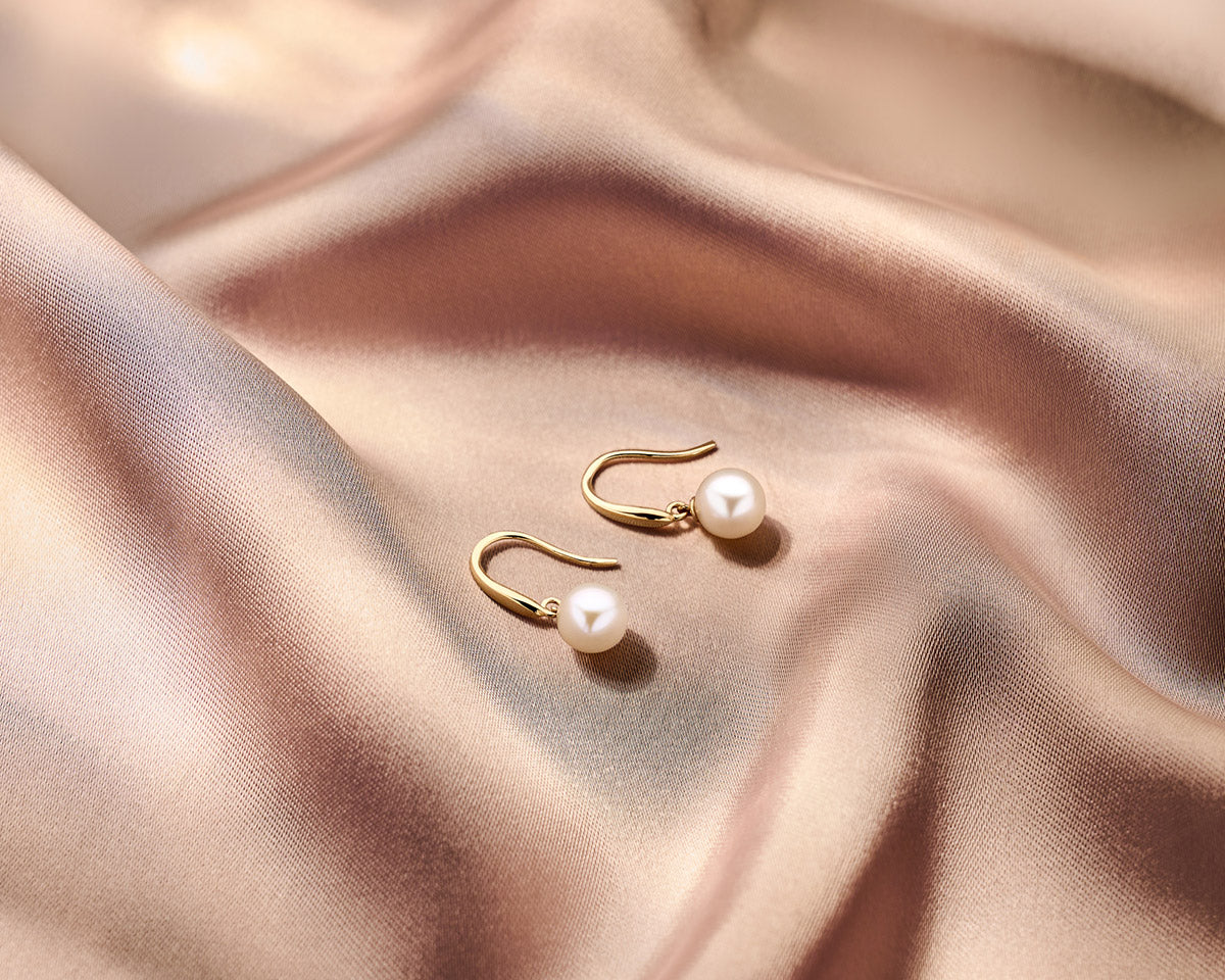 oorhangers parel franse haak 18 mm 14K geelgoud