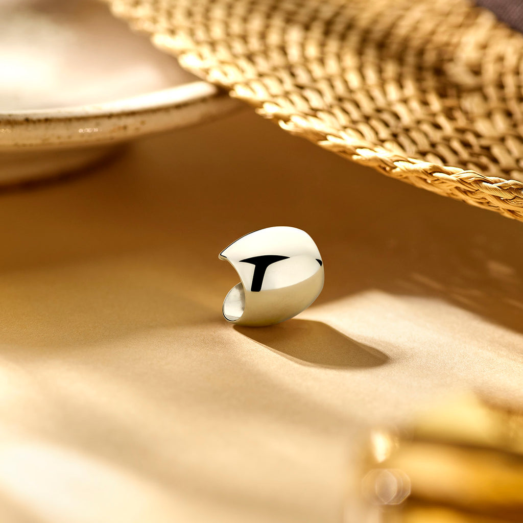 earcuff 11,5 mm zilver gerhodineerd