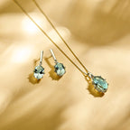 hanger groen amethist 20 mm 14K geelgoud