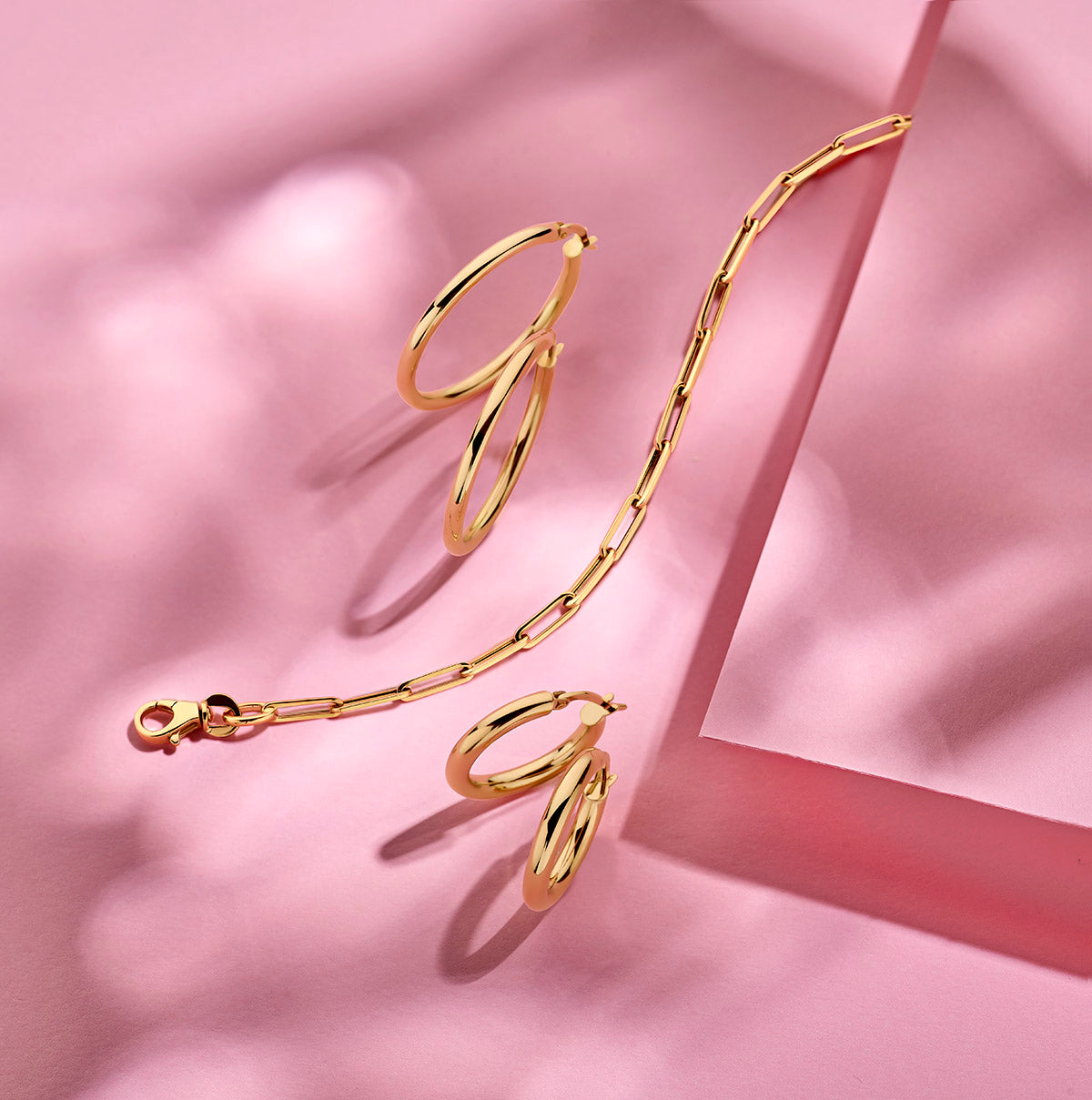 armband paperclip vierkante buis 3,0 mm 18 cm 14K geelgoud