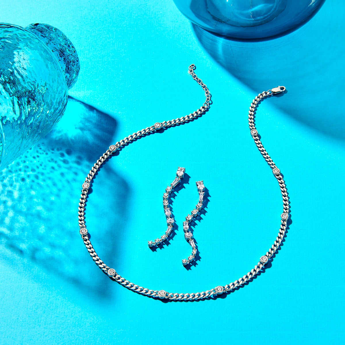 oorhangers zirkonia zilver gerhodineerd