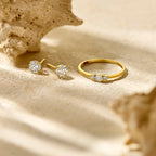 Ring Trilogie Zirkonia 14K Gelbgold