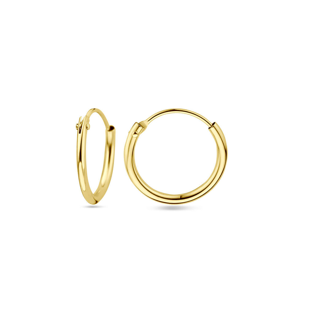 Ohrringe 1,3 mm Rundrohr 14K Gelbgold