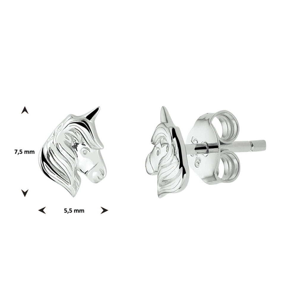 Ohrstecker aus rhodiniertem Einhorn-Silber