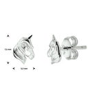 Ohrstecker aus rhodiniertem Einhorn-Silber