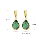oorhangers groen agaat 20 mm 14K geelgoud