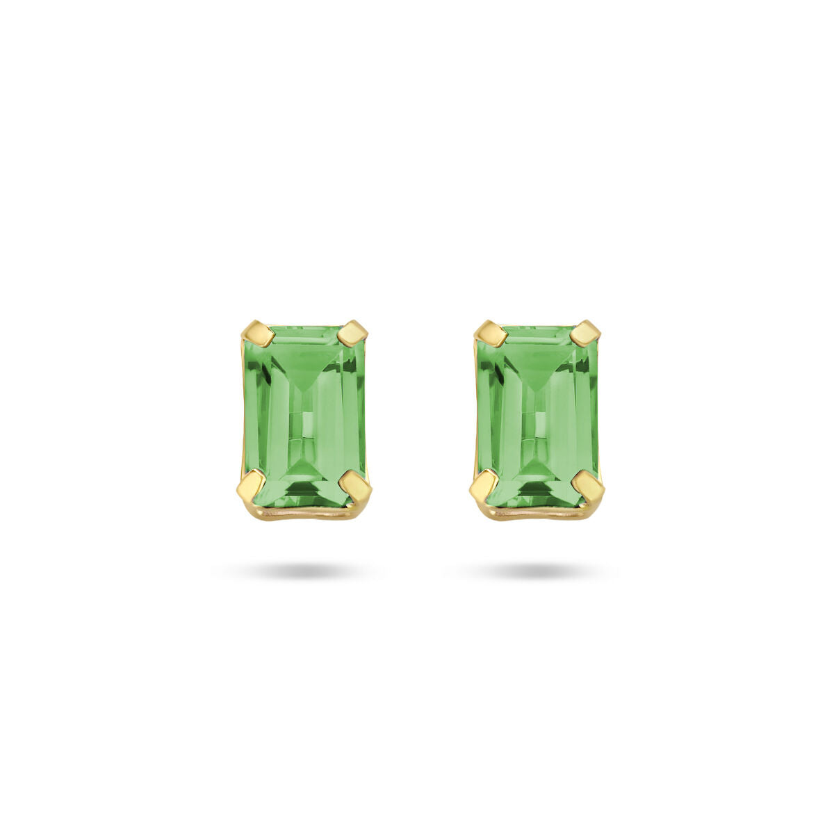 Ohrstecker grüner Achat 14K Gelbgold