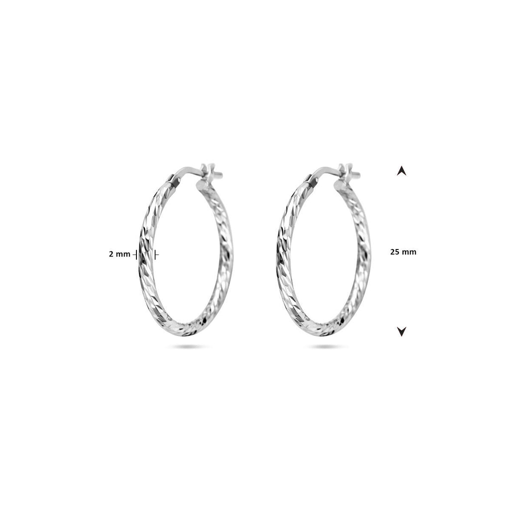 oorringen gediamanteerd 2,0 mm zilver gerhodineerd