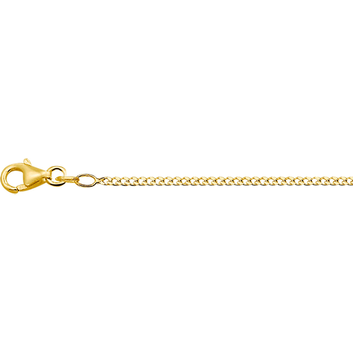 9k collier gourmette 4-zijdes geslepen 1,8 mm 9k geelgoud kleurig