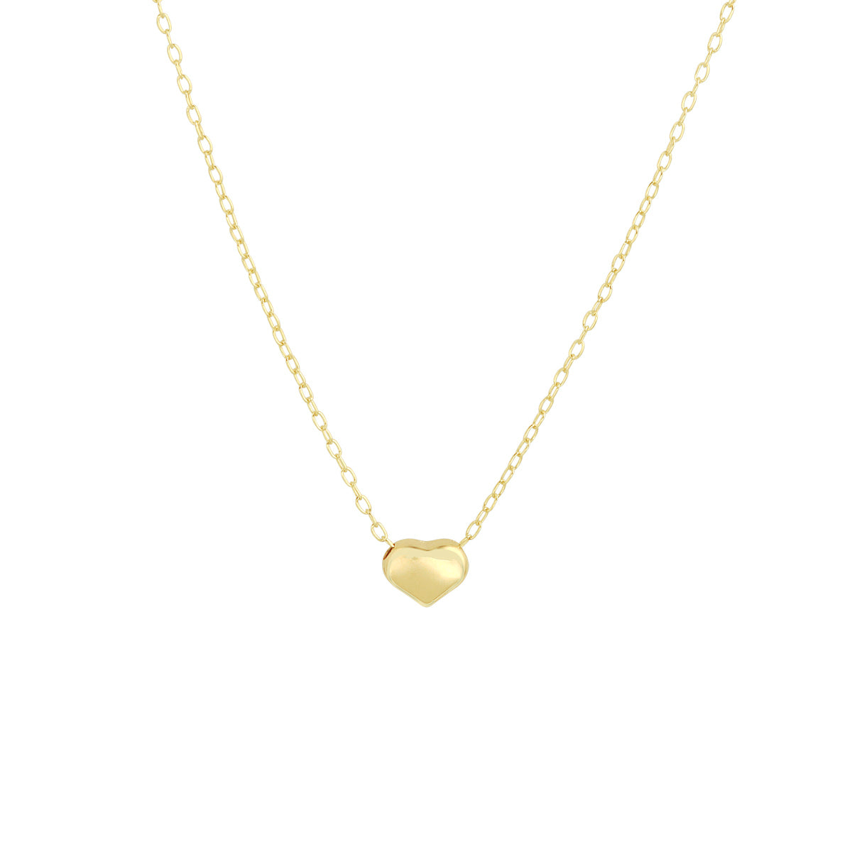 9k collier hartje 42 - 45 cm 9k geelgoud kleurig