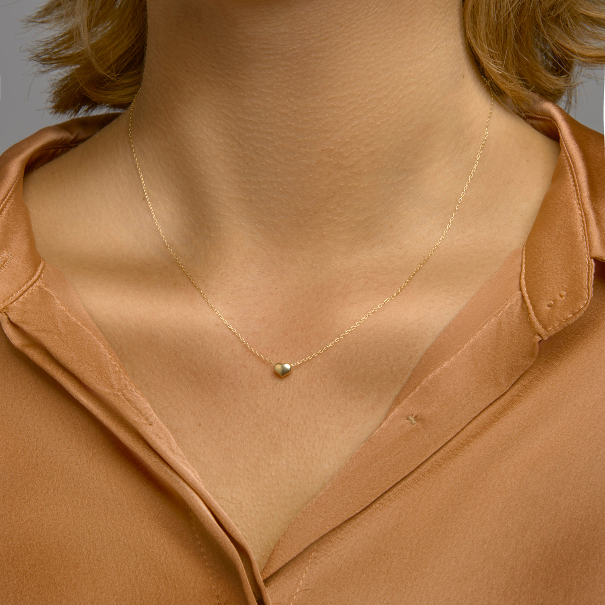 9k collier hartje 42 - 45 cm 9k geelgoud kleurig