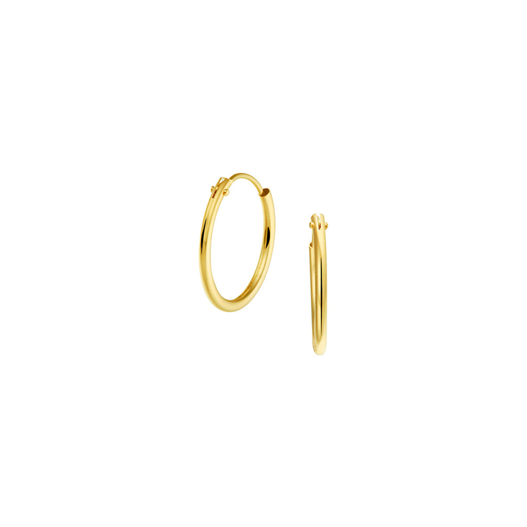9k oorringen ronde buis 1,3 mm 9k geel kleur