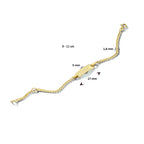 9k graveerarmband gourmette 4-zijdes geslepen plaat 5,0 mm  9 - 11 cm 9k geelgoud kleurig