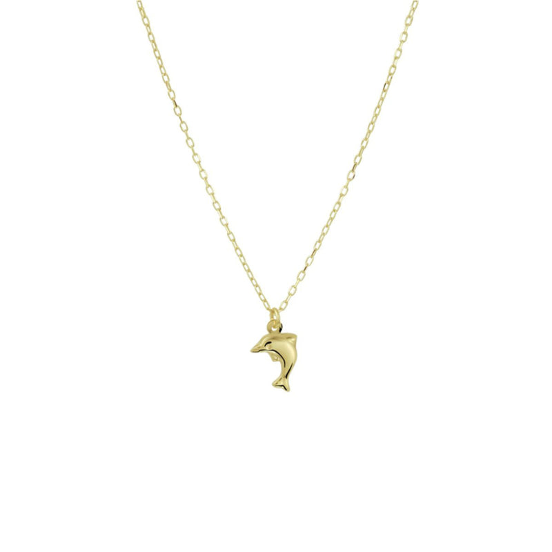 Gouden kindercollier dolfijn