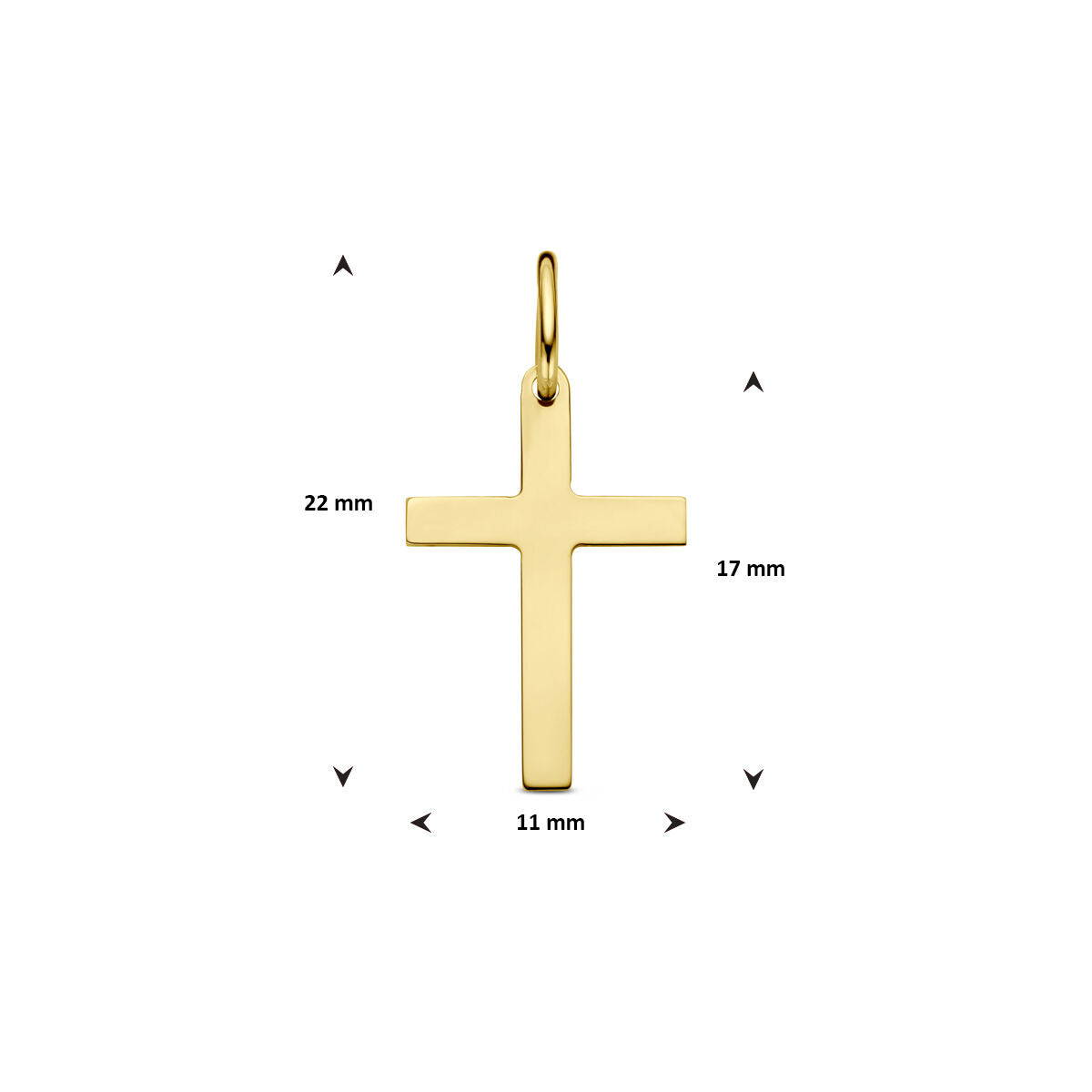 Hanger kruis 14k geelgoud