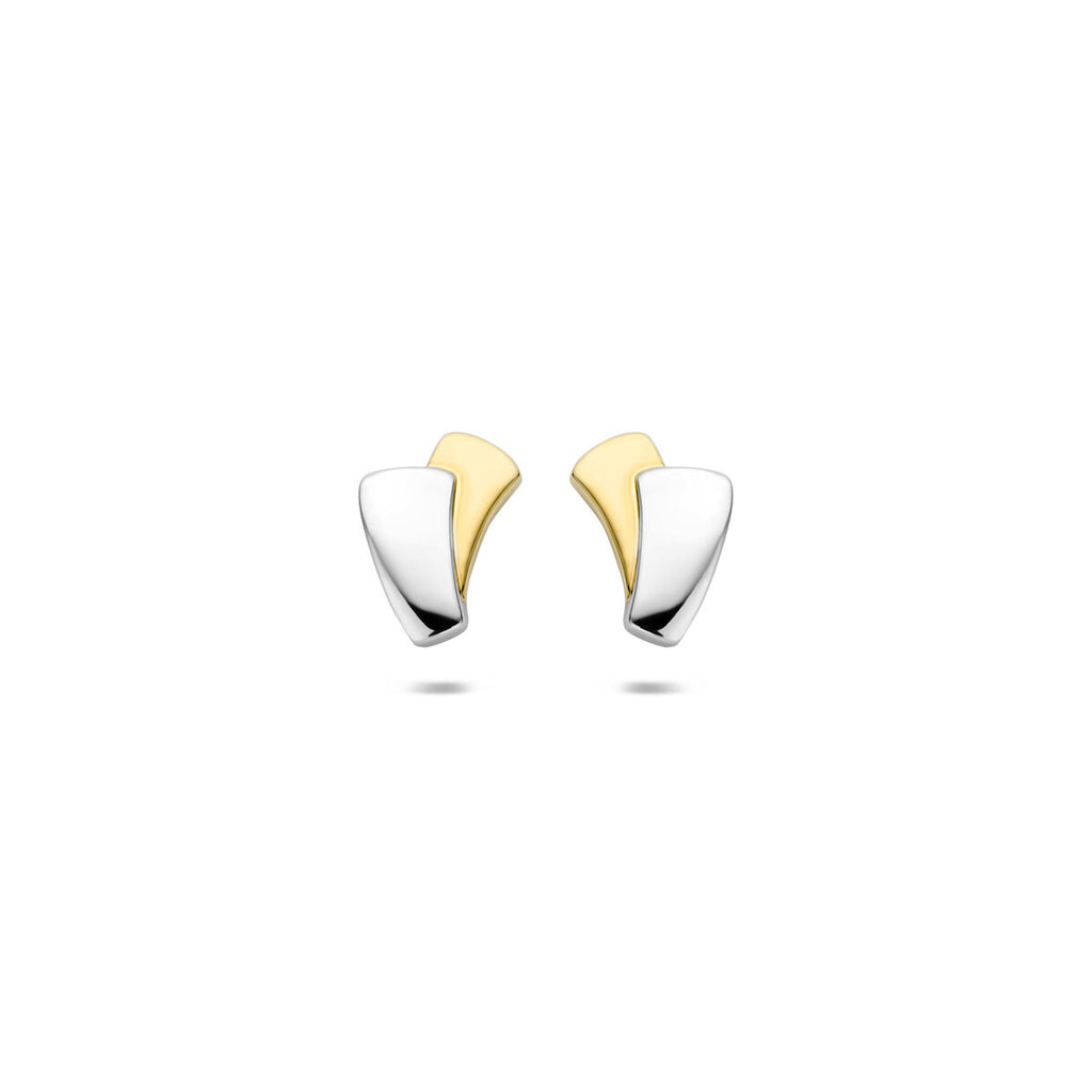 oorknoppen 14K bicolor goud geel/wit