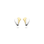 oorknoppen 14K bicolor goud geel/wit