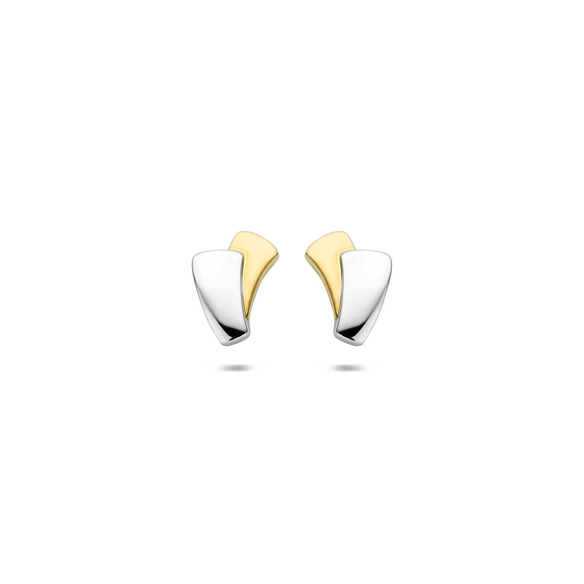 Ohrstecker 14K Bicolor-Gold gelb/weiß