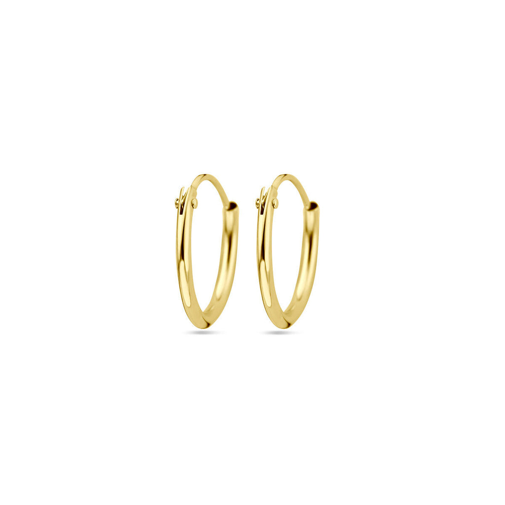 Ohrringe 1,3 mm Rundrohr 14K Gelbgold