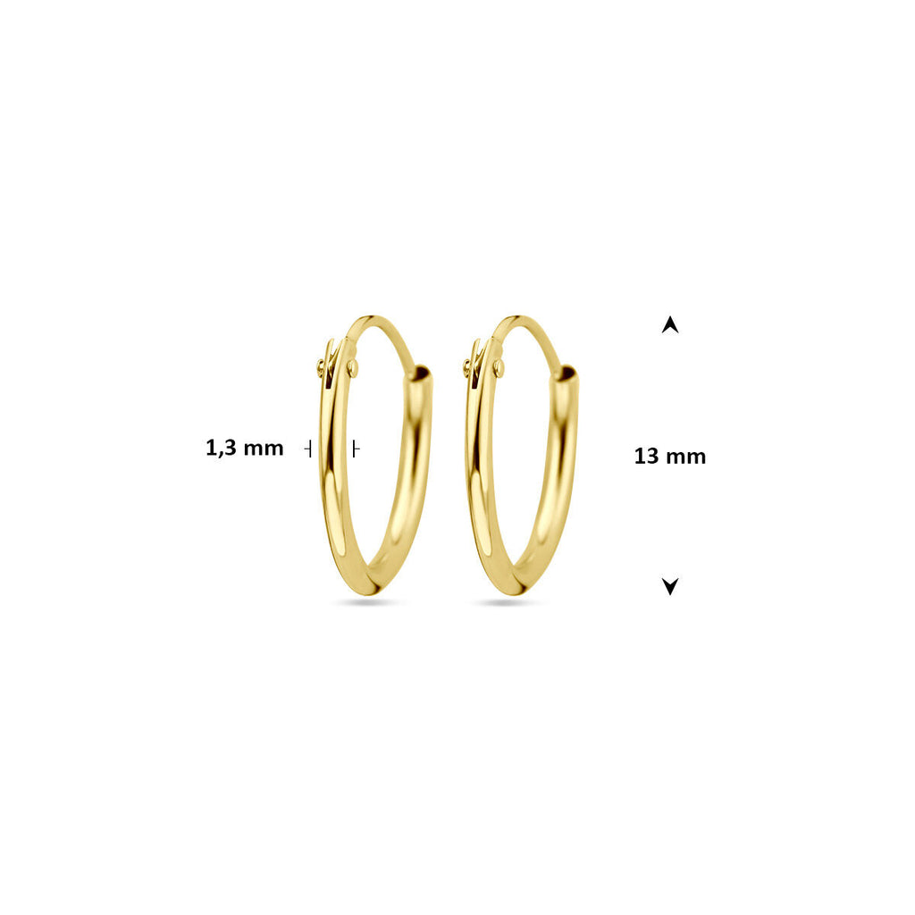 Ohrringe 1,3 mm Rundrohr 14K Gelbgold