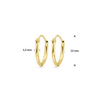 Ohrringe 1,3 mm Rundrohr 14K Gelbgold