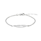 Armband Feder 16,5 + 2,5 cm Silber rhodiniert