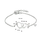 Armband Herzen 16 + 3 cm Silber rhodiniert