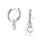 oorringen hart zilver gerhodineerd