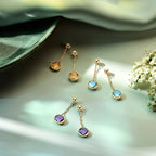 oorhangers citrien 14K geelgoud