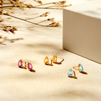 Ohrstecker rosa Topas 14K Gelbgold