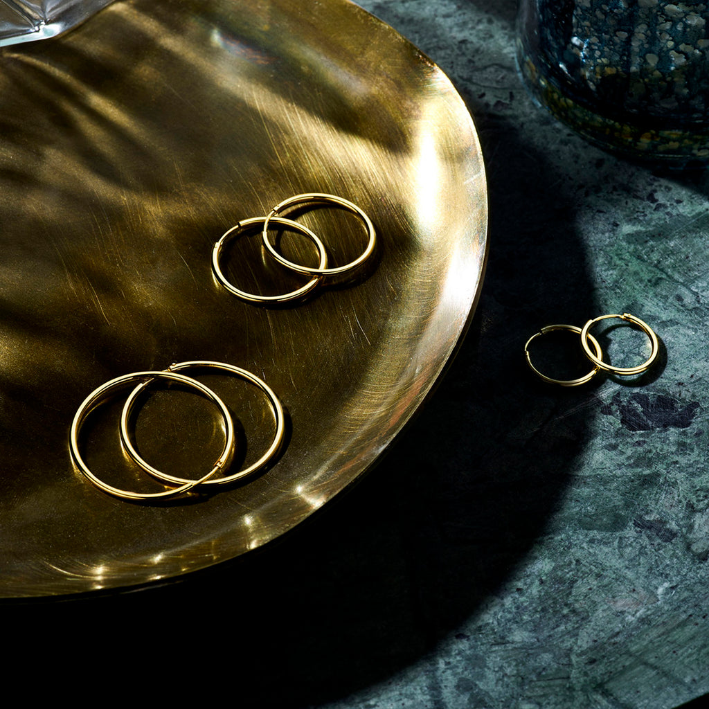 Ohrringe 1,8 mm Rundrohr 14K Gelbgold