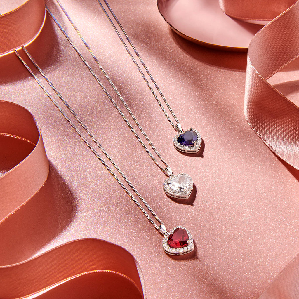 hanger hart zirkonia halo zilver gerhodineerd