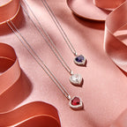 hanger hart zirkonia halo zilver gerhodineerd