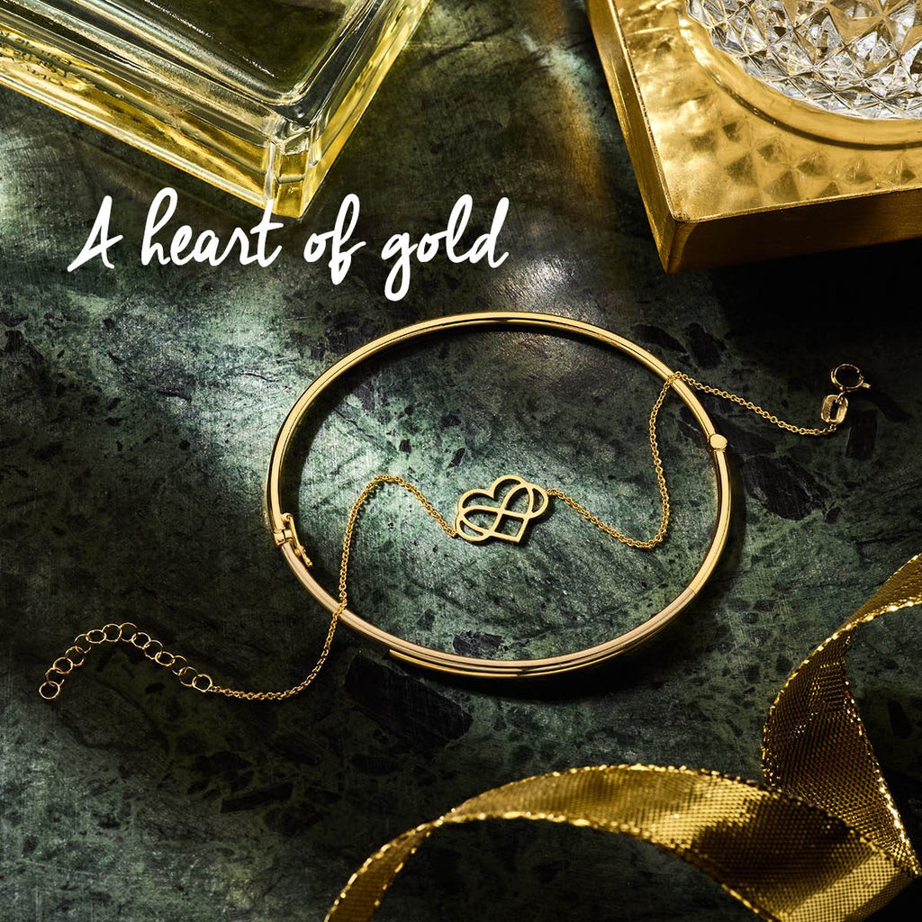 armband hart en infinity 16 + 3 cm 14K geelgoud