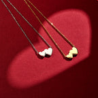 collier hartjes 41 + 4 cm zilver gerhodineerd