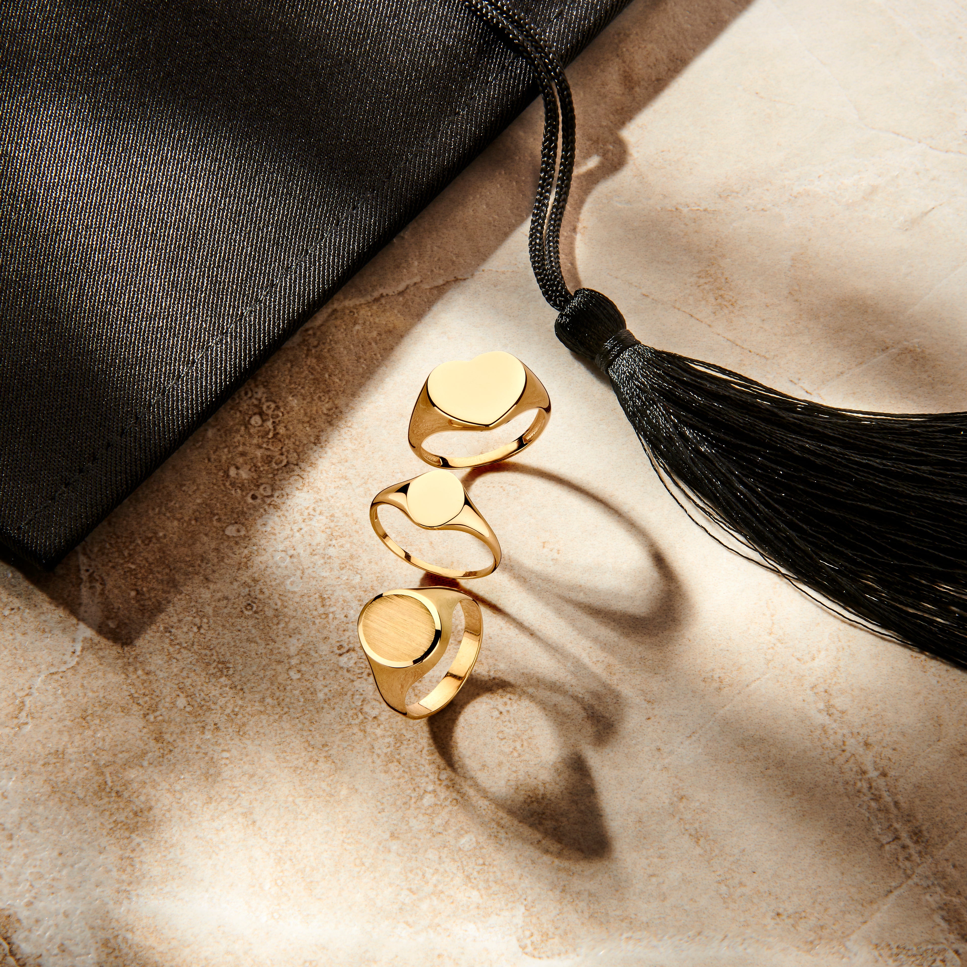Gravurring oval 14K Gelbgold