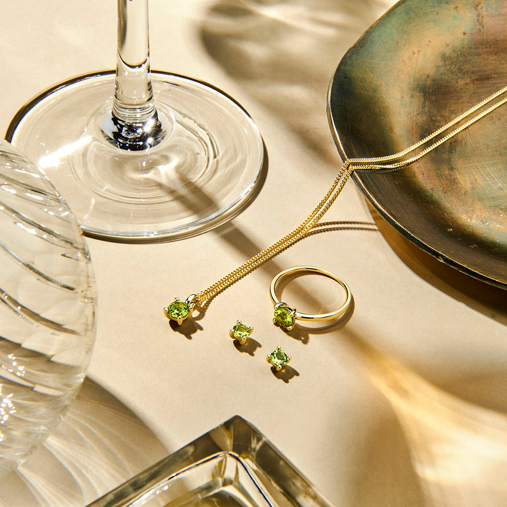 hanger peridot 14K geelgoud