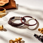 Armband Leder braun 12 mm Edelstahl