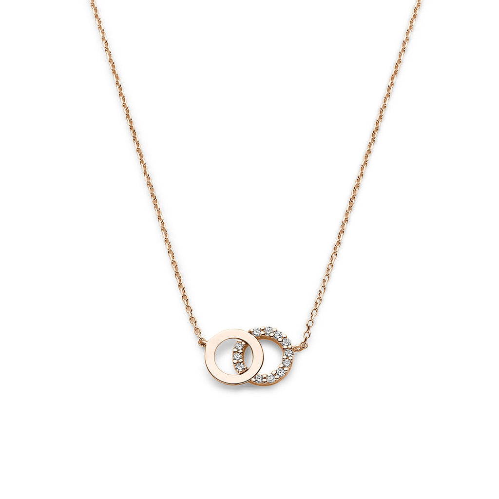 Halskette rund Zirkonia 40 - 42 - 44 cm 14K Roségold