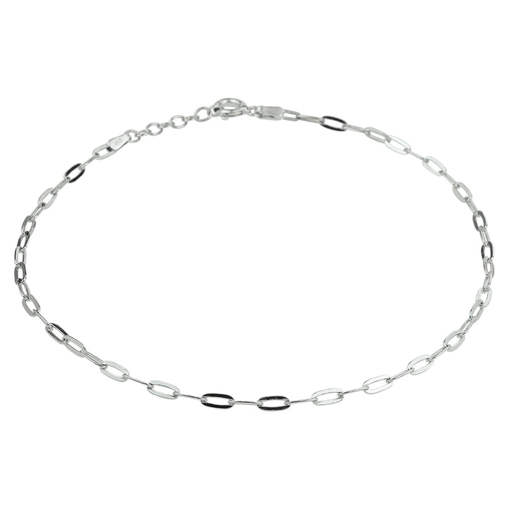 Knöchelriemen Büroklammer Flachrohr 2,4 mm Silber rhodiniert