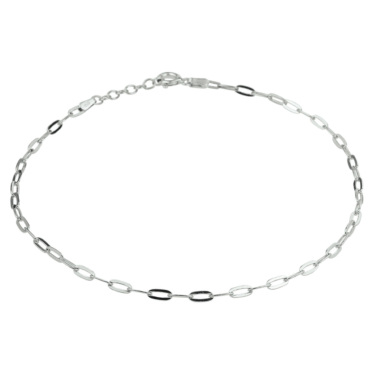 Knöchelriemen Büroklammer Flachrohr 2,4 mm Silber rhodiniert