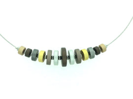 Handgemaakt collier rijtje schijfjes