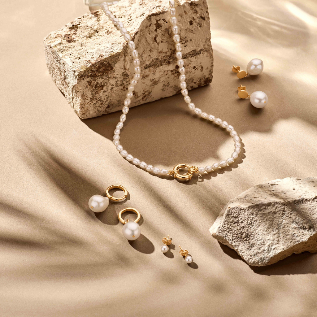 oorhangers barok parel 14K geelgoud