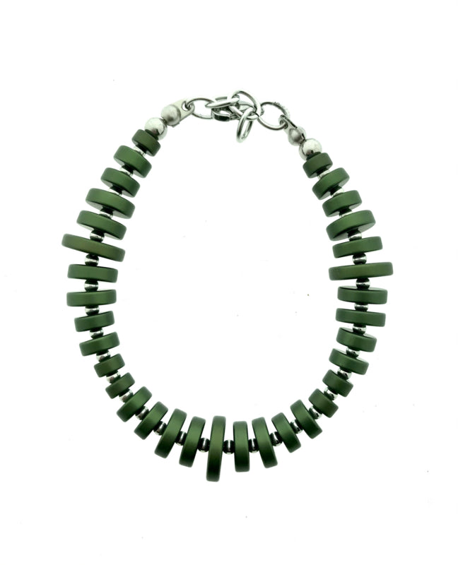 armband met schijfjes op edelstaal