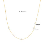 9k collier parels 41 - 43 - 45 cm
