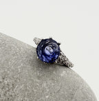 Handgemaakte zilveren saphire ring