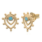 zilver vergulde oorknopjes met turkoois